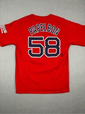 VTG Majestic Boston Red Sox World Series Papelbon #58 Back Graphic Tee